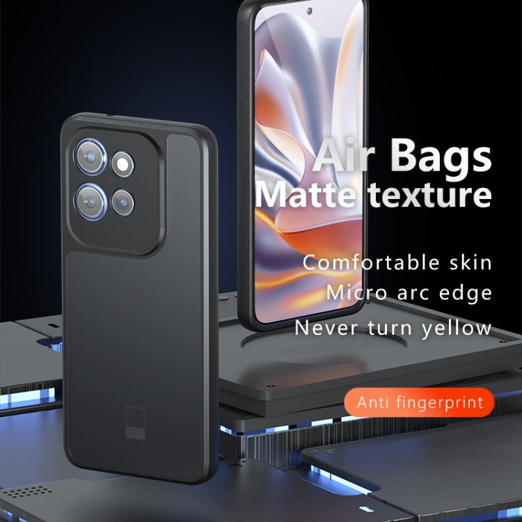 For Motorola Edge 50 Neo Armor Precise Hole PC Hybrid TPU Phone Case - Frosted Black