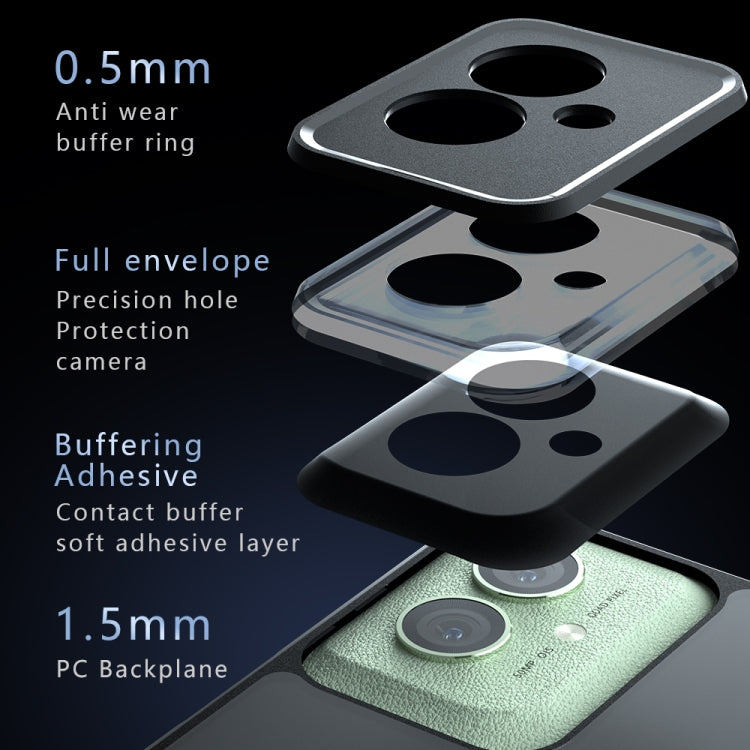For Motorola Moto G55 Armor Precise Hole PC Hybrid TPU Phone Case - Frosted Black