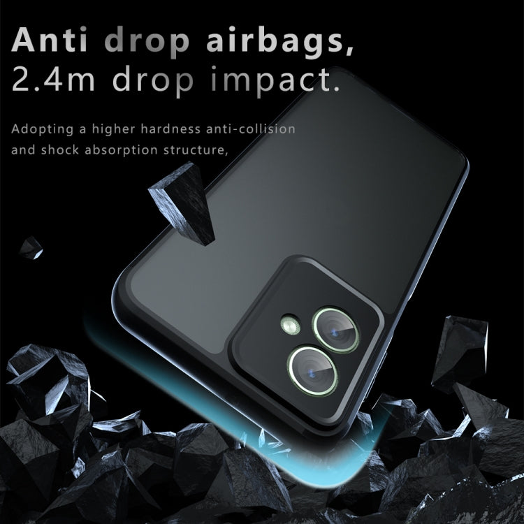 For Motorola Moto G55 Armor Precise Hole PC Hybrid TPU Phone Case - Frosted Black