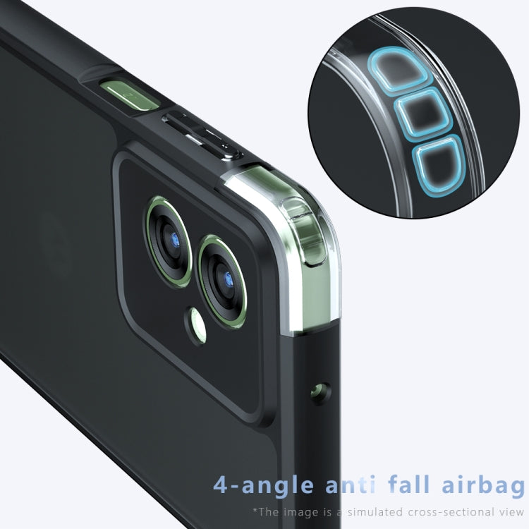 For Motorola Moto G55 Armor Precise Hole PC Hybrid TPU Phone Case - Frosted Black