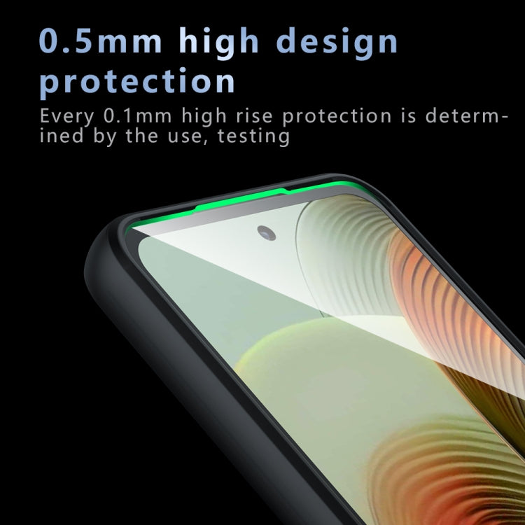 For Motorola Moto G55 Armor Precise Hole PC Hybrid TPU Phone Case - Frosted Black