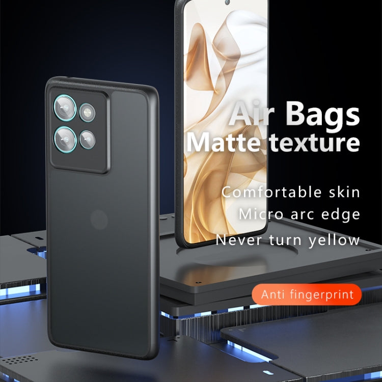 For Motorola Edge 50 Armor Precise Hole PC Hybrid TPU Phone Case - Frosted Black