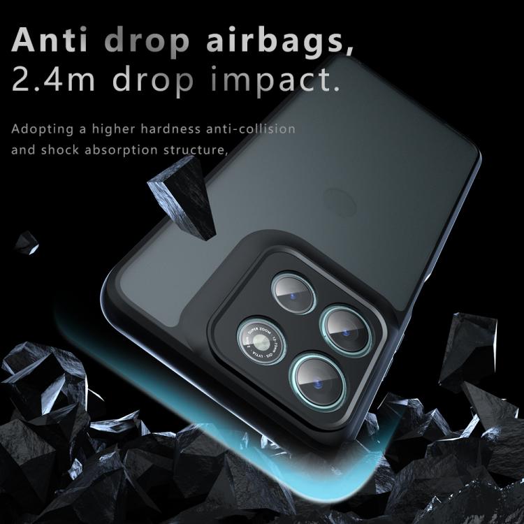 For Motorola Moto G56 / G66j / G66y Armor Precise Hole PC Hybrid TPU Phone Case - Frosted Black