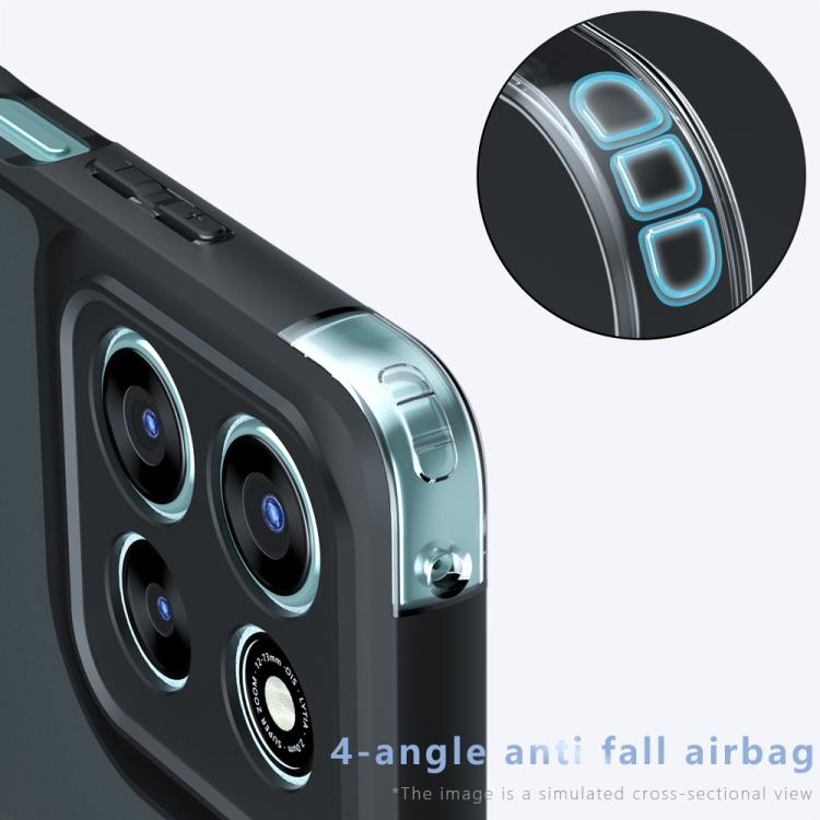 For Motorola Moto G56 / G66j / G66y Armor Precise Hole PC Hybrid TPU Phone Case - Frosted Black