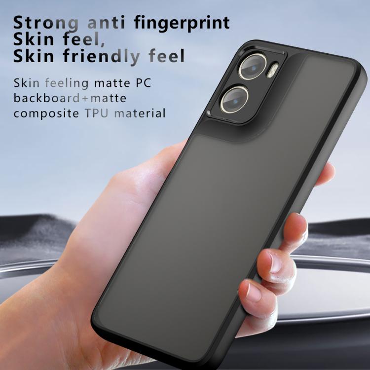 For Motorola Moto G06 4G Armor Precise Hole PC Hybrid TPU Phone Case - Frosted Black