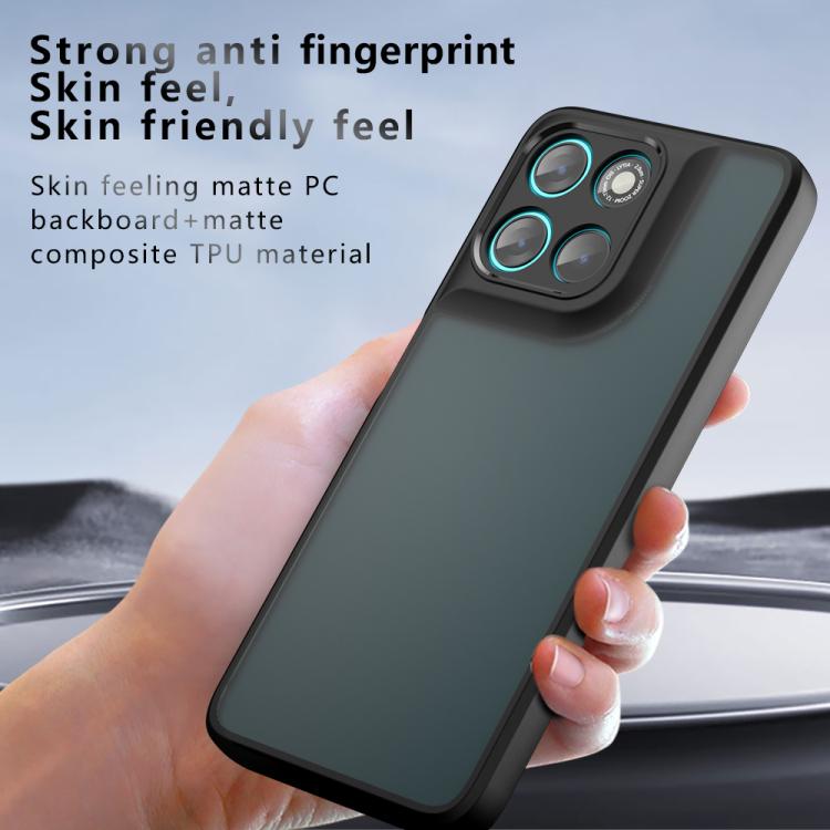 For Motorola Moto G67 Power Armor Precise Hole PC Hybrid TPU Phone Case - Frosted Black