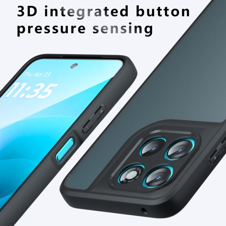 For Motorola Moto G67 Power Armor Precise Hole PC Hybrid TPU Phone Case - Frosted Black