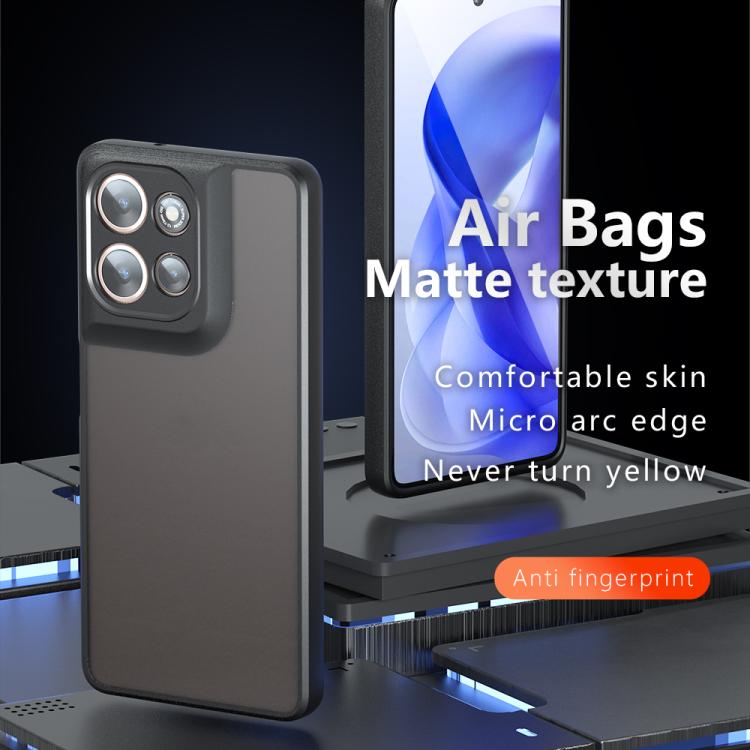 For Motorola Moto G Power 2025 / 2026 Armor Precise Hole PC Hybrid TPU Phone Case - Frosted Black
