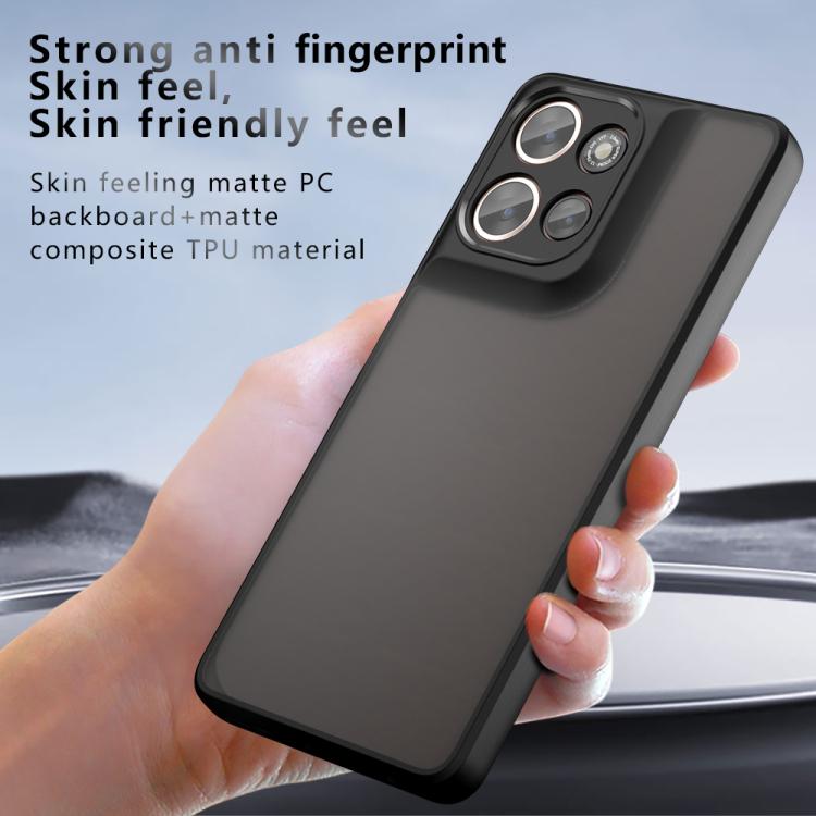 For Motorola Moto G Power 2025 / 2026 Armor Precise Hole PC Hybrid TPU Phone Case - Frosted Black