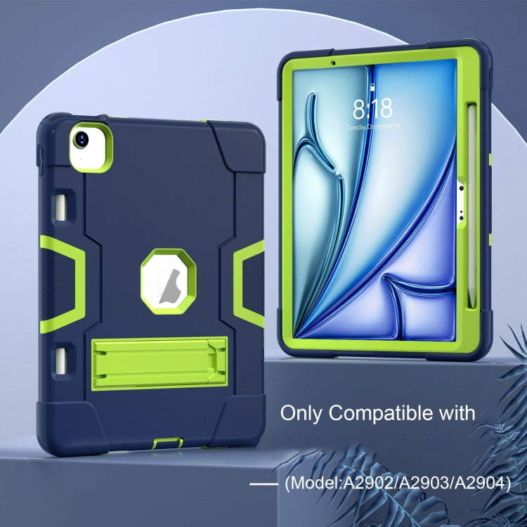 For iPad Air 11 2026 / 2025 / 2024 Contrast Color Silicone Acrylic PC Tablet Case with Holder
