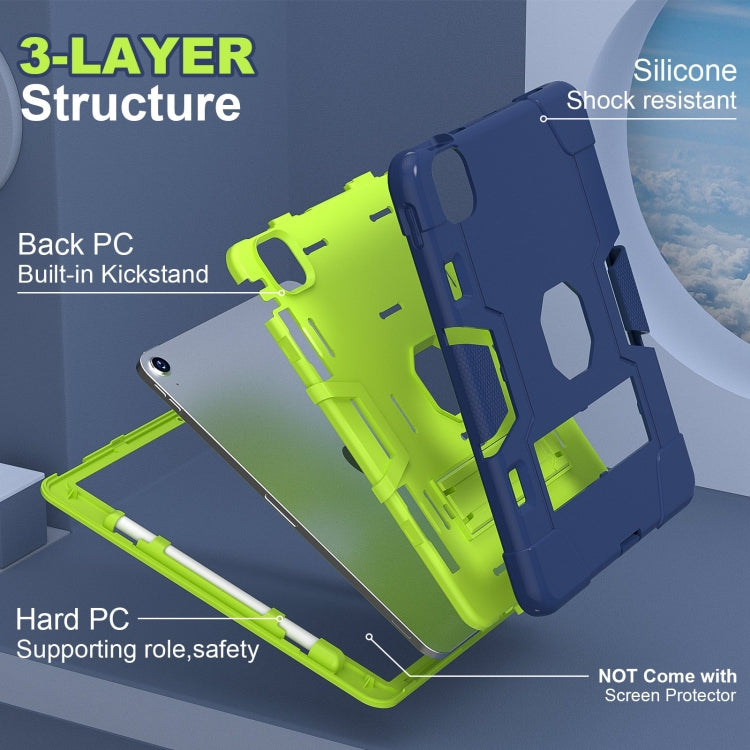 For iPad Air 11 2026 / 2025 / 2024 Contrast Color Silicone Acrylic PC Tablet Case with Holder