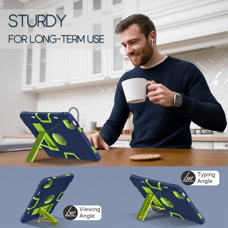 For iPad Air 11 2026 / 2025 / 2024 Contrast Color Silicone Acrylic PC Tablet Case with Holder