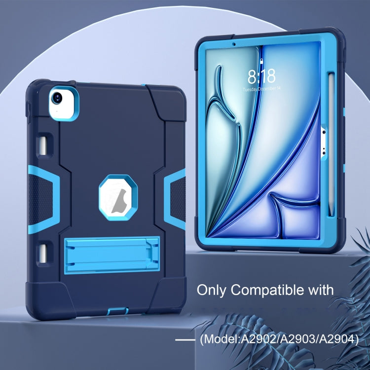 For iPad Air 11 2026 / 2025 / 2024 Contrast Color Silicone Acrylic PC Tablet Case with Holder