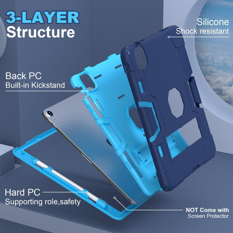 For iPad Air 11 2026 / 2025 / 2024 Contrast Color Silicone Acrylic PC Tablet Case with Holder