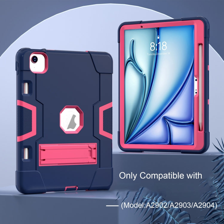 For iPad Air 11 2026 / 2025 / 2024 Contrast Color Silicone Acrylic PC Tablet Case with Holder