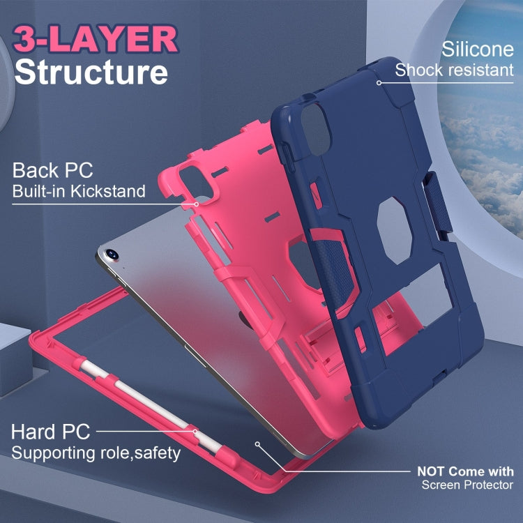 For iPad Air 11 2026 / 2025 / 2024 Contrast Color Silicone Acrylic PC Tablet Case with Holder