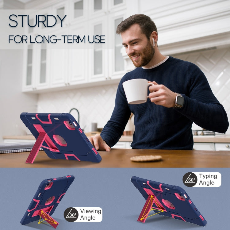 For iPad Air 11 2026 / 2025 / 2024 Contrast Color Silicone Acrylic PC Tablet Case with Holder