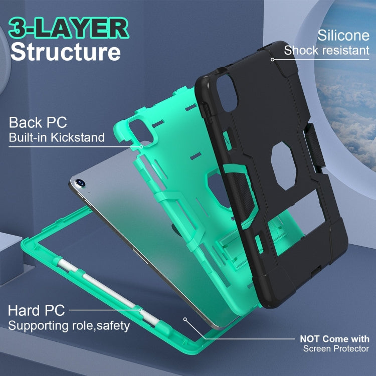 For iPad Air 11 2026 / 2025 / 2024 Contrast Color Silicone Acrylic PC Tablet Case with Holder