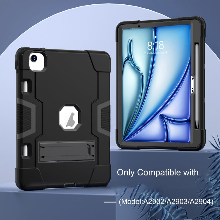 For iPad Air 11 2026 / 2025 / 2024 Contrast Color Silicone Acrylic PC Tablet Case with Holder