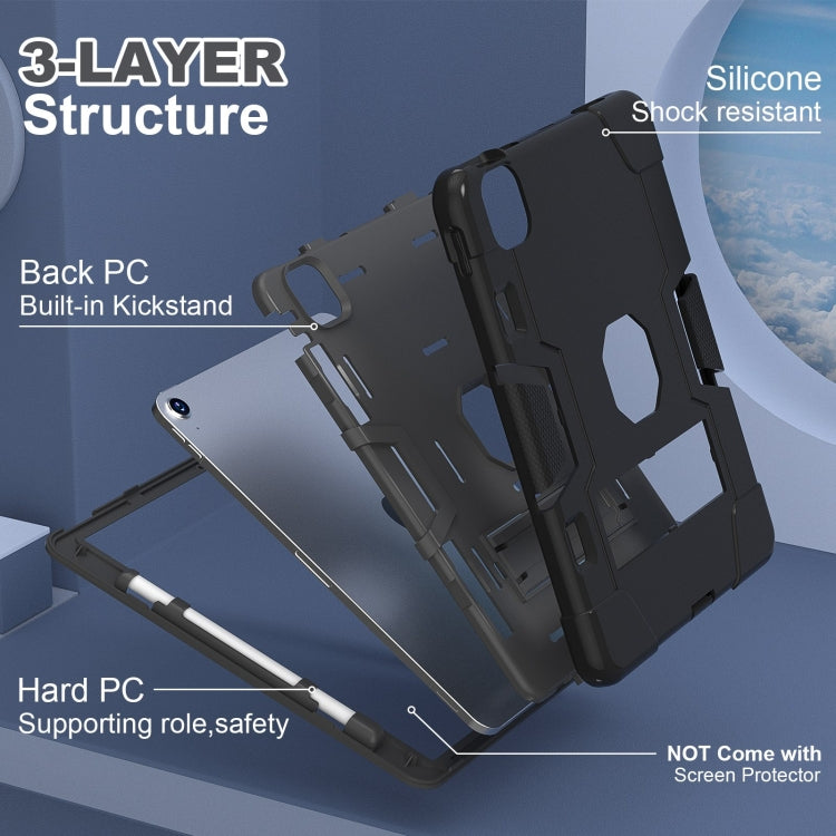 For iPad Air 11 2026 / 2025 / 2024 Contrast Color Silicone Acrylic PC Tablet Case with Holder