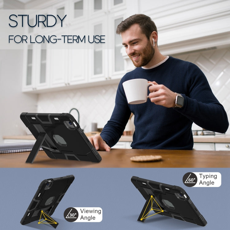 For iPad Air 11 2026 / 2025 / 2024 Contrast Color Silicone Acrylic PC Tablet Case with Holder
