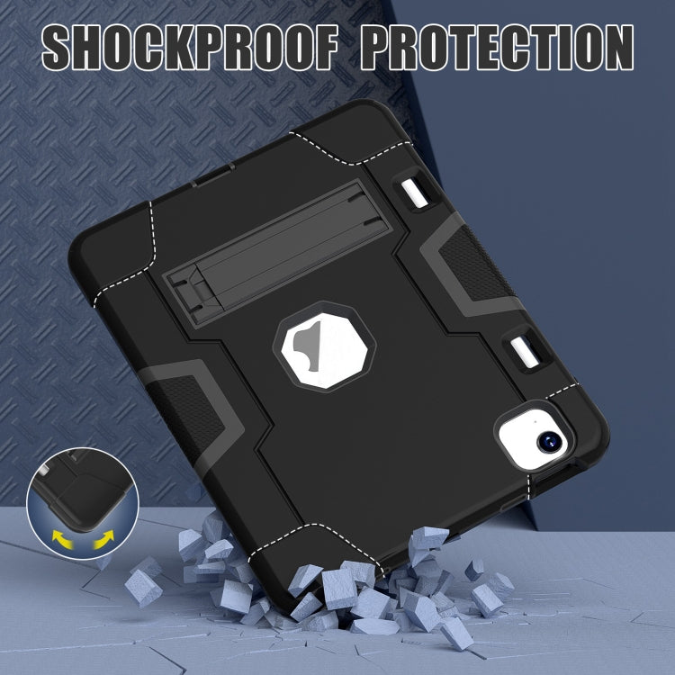 For iPad Air 11 2026 / 2025 / 2024 Contrast Color Silicone Acrylic PC Tablet Case with Holder