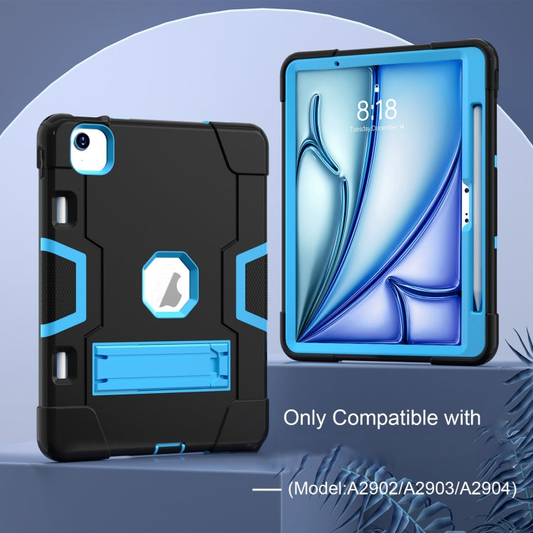 For iPad Air 11 2026 / 2025 / 2024 Contrast Color Silicone Acrylic PC Tablet Case with Holder