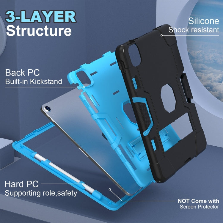 For iPad Air 11 2026 / 2025 / 2024 Contrast Color Silicone Acrylic PC Tablet Case with Holder