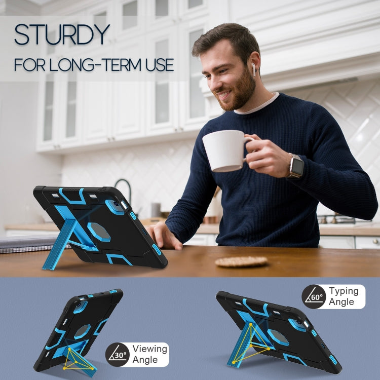 For iPad Air 11 2026 / 2025 / 2024 Contrast Color Silicone Acrylic PC Tablet Case with Holder