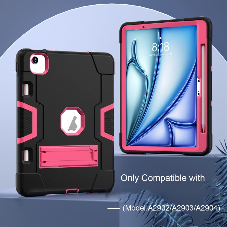 For iPad Air 11 2026 / 2025 / 2024 Contrast Color Silicone Acrylic PC Tablet Case with Holder