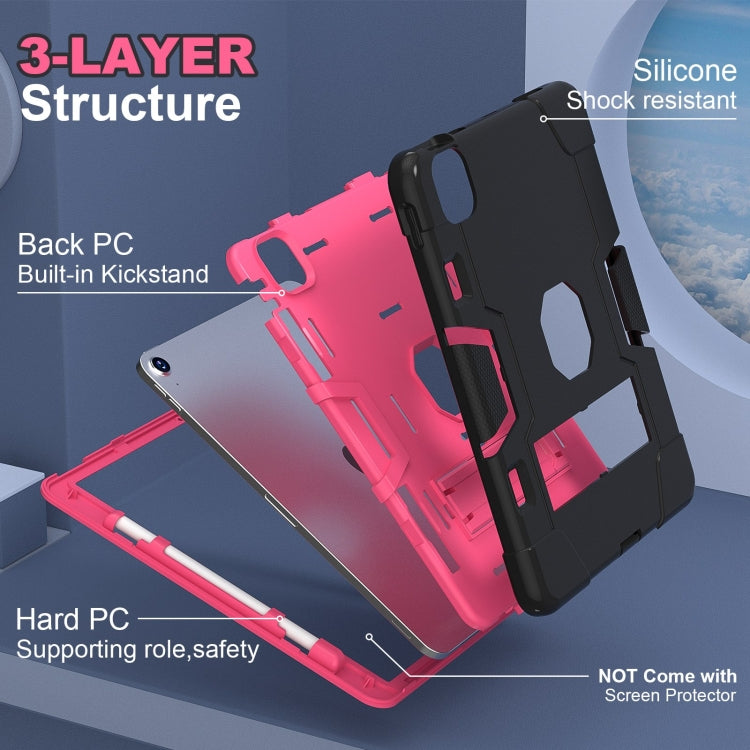 For iPad Air 11 2026 / 2025 / 2024 Contrast Color Silicone Acrylic PC Tablet Case with Holder