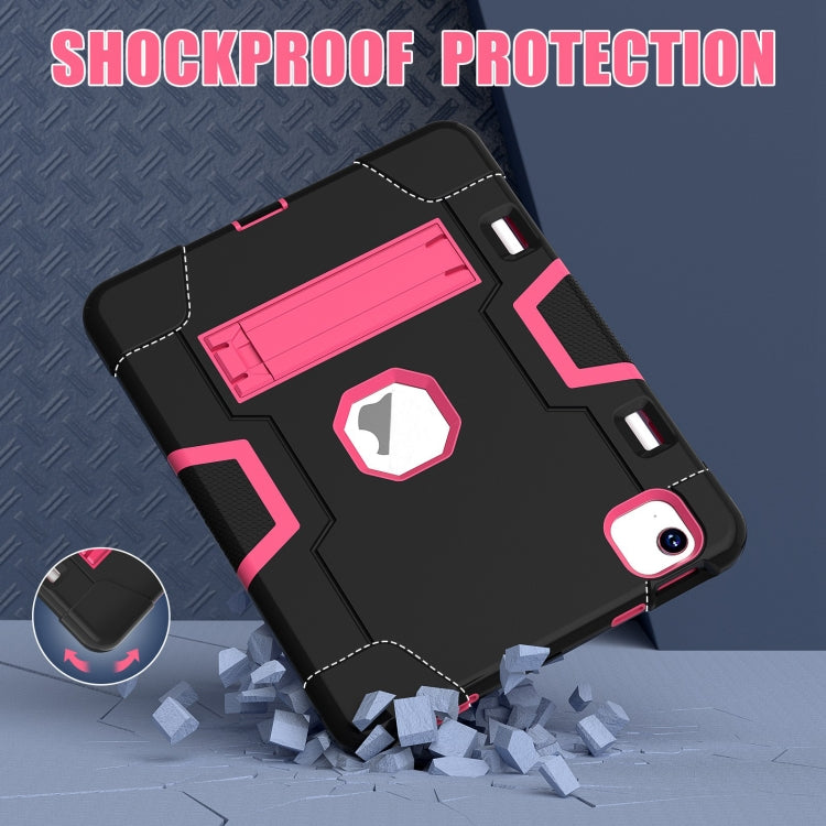 For iPad Air 11 2026 / 2025 / 2024 Contrast Color Silicone Acrylic PC Tablet Case with Holder