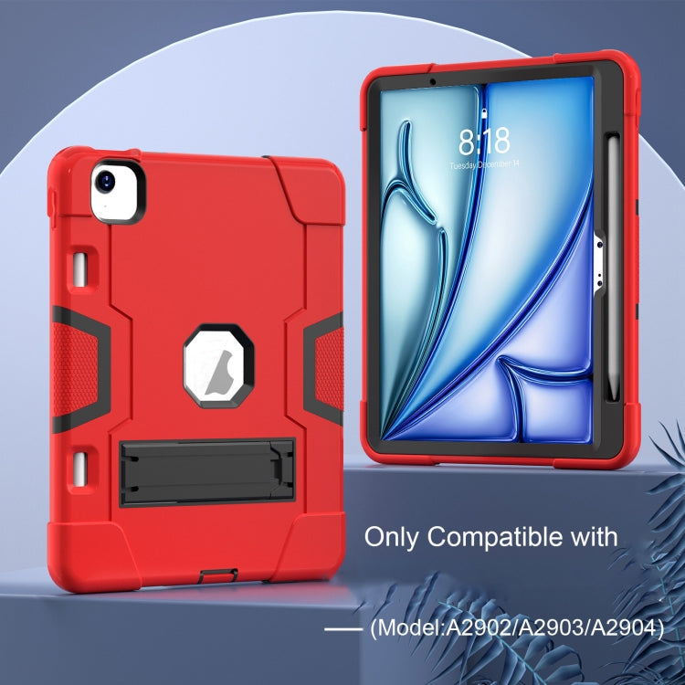 For iPad Air 11 2026 / 2025 / 2024 Contrast Color Silicone Acrylic PC Tablet Case with Holder