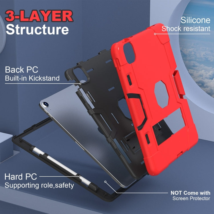For iPad Air 11 2026 / 2025 / 2024 Contrast Color Silicone Acrylic PC Tablet Case with Holder