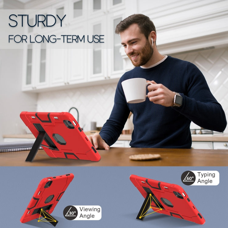 For iPad Air 11 2026 / 2025 / 2024 Contrast Color Silicone Acrylic PC Tablet Case with Holder