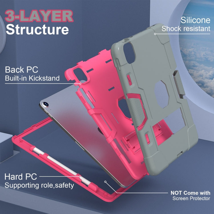 For iPad Air 11 2026 / 2025 / 2024 Contrast Color Silicone Acrylic PC Tablet Case with Holder