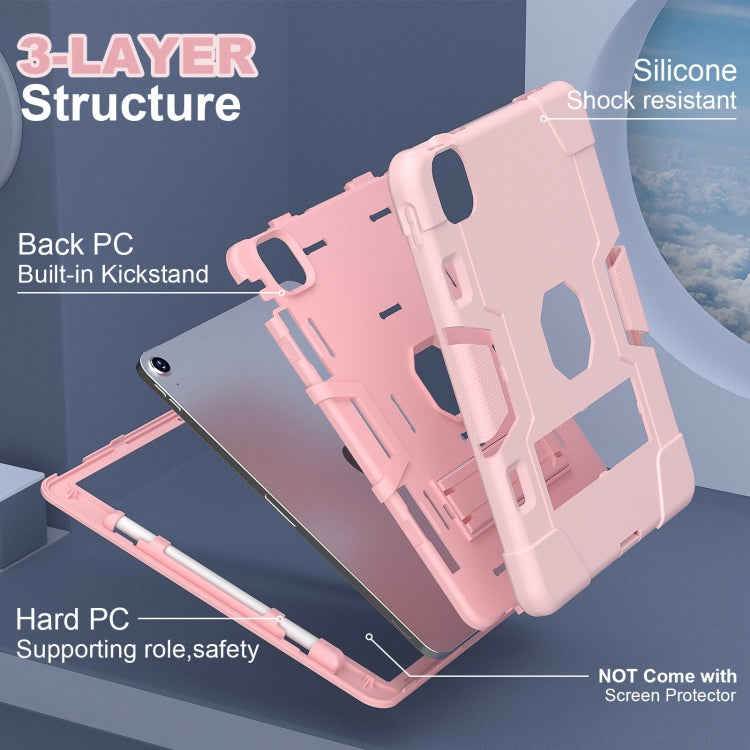 For iPad Air 11 2026 / 2025 / 2024 Contrast Color Silicone Acrylic PC Tablet Case with Holder
