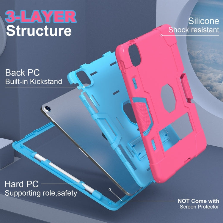 For iPad Air 11 2026 / 2025 / 2024 Contrast Color Silicone Acrylic PC Tablet Case with Holder