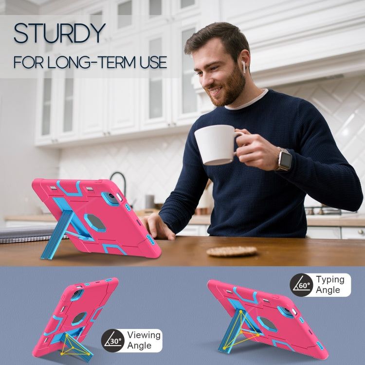 For iPad Air 11 2026 / 2025 / 2024 Contrast Color Silicone Acrylic PC Tablet Case with Holder