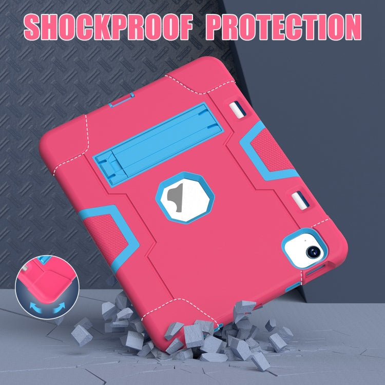 For iPad Air 11 2026 / 2025 / 2024 Contrast Color Silicone Acrylic PC Tablet Case with Holder