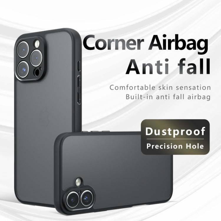 For iPhone 16 Pro Max Armor Precise Hole PC Hybrid TPU Phone Case - Transparent