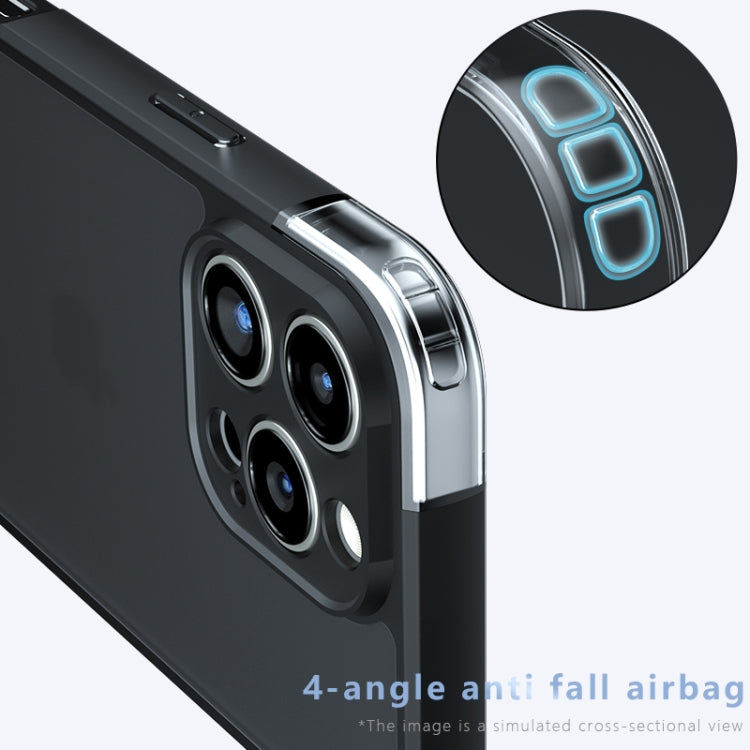 For iPhone 16 Pro Max Armor Precise Hole PC Hybrid TPU Phone Case - Transparent