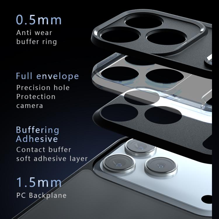 For iPhone 17 Pro Armor Precise Hole PC Hybrid TPU Phone Case - Transparent