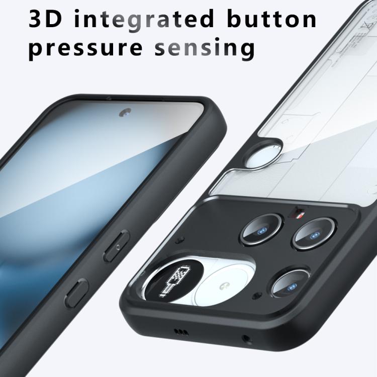 For Nothing Phone 3 Armor Precise Hole PC Hybrid TPU Phone Case - Transparent