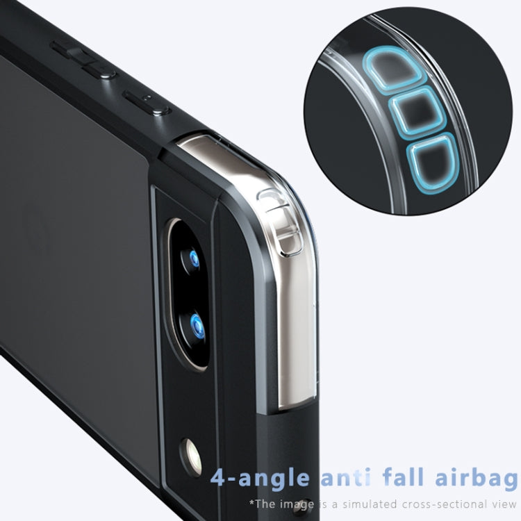 For Google Pixel 8a Armor Precise Hole PC Hybrid TPU Phone Case - Transparent