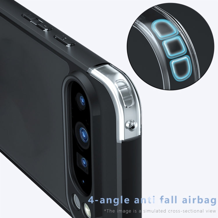 For Google Pixel 9 Pro XL Armor Precise Hole PC Hybrid TPU Phone Case - Transparent