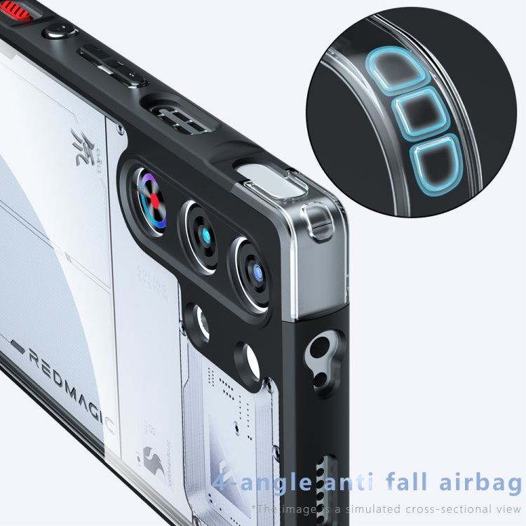 For ZTE nubia Red Magic 10 Pro / 10 Pro+ Armor Precise Hole PC Hybrid TPU Phone Case - Transparent
