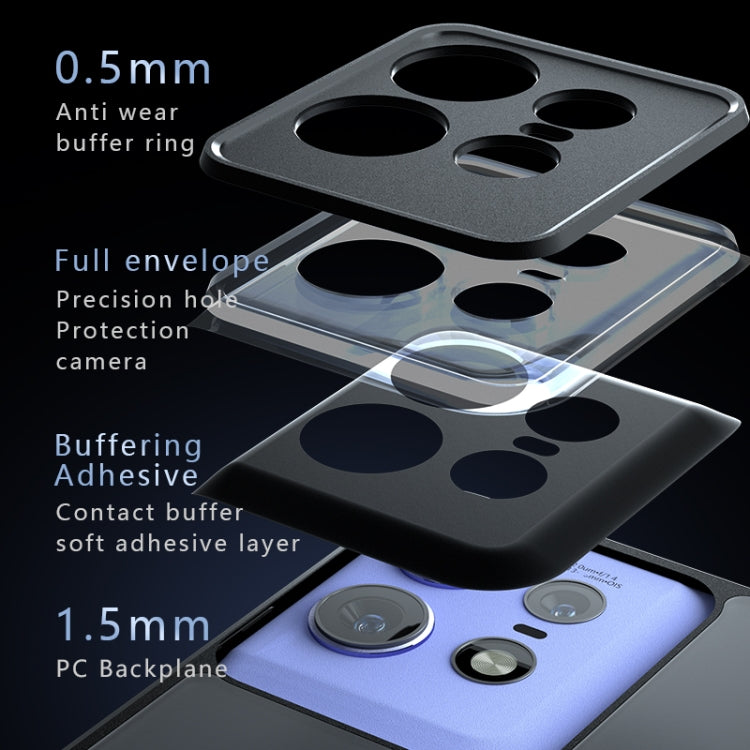For Motorola Edge 50 Pro Armor Precise Hole PC Hybrid TPU Phone Case - Transparent