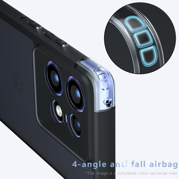 For Motorola Edge 50 Pro Armor Precise Hole PC Hybrid TPU Phone Case - Transparent