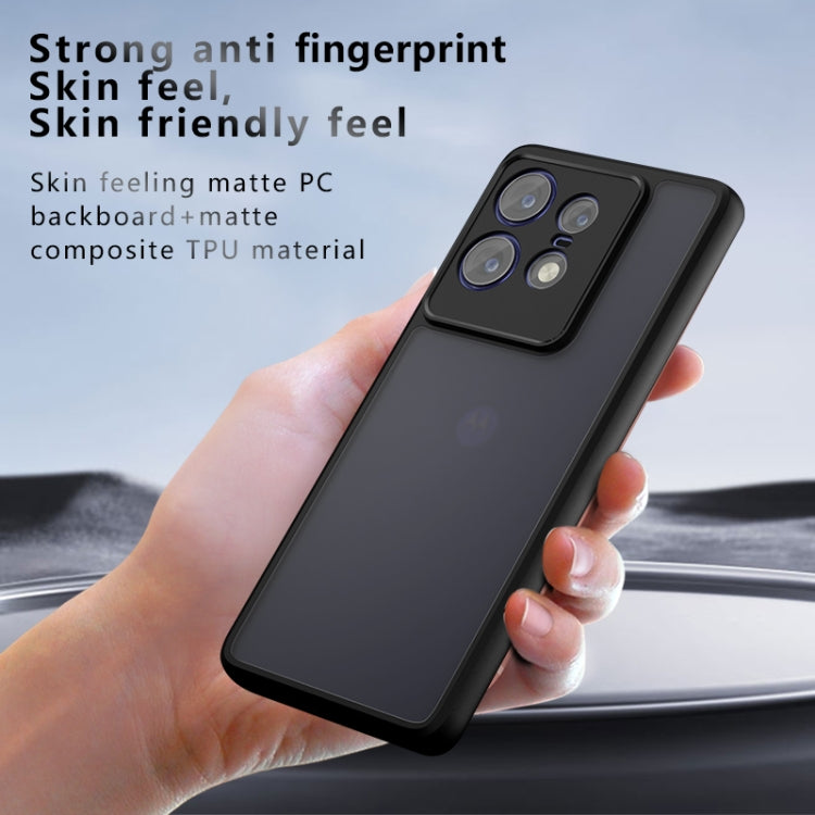 For Motorola Edge 50 Pro Armor Precise Hole PC Hybrid TPU Phone Case - Transparent
